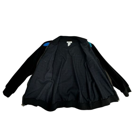 Vintage Ella Manfredi Women's Velour Track Jacket Small Black Floral USA Granny - Picture 8 of 13